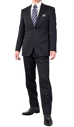 Amazon 2ツボタンスーツ メンズ 秋冬 ポリエステル100 程よくスリム