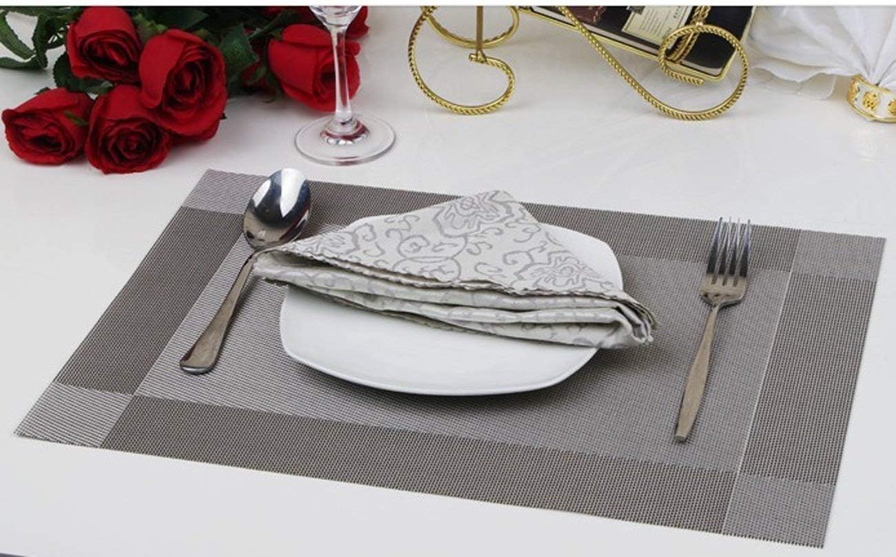 Patty Both PVC Insulation Anti-skidding Table Mat Pack of 4 (Sliver)