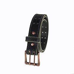 Men’s Classic Leather Belt, Double Prong Retro
