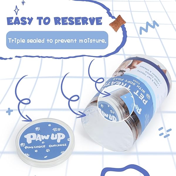 PAWUP DOG CAT TREATS CRUNCHY AND CREAMY, TUNA FLAVOR TOPPER FOR DOG AND CAT, TAURINE ADDED, 12.5 OUNCE