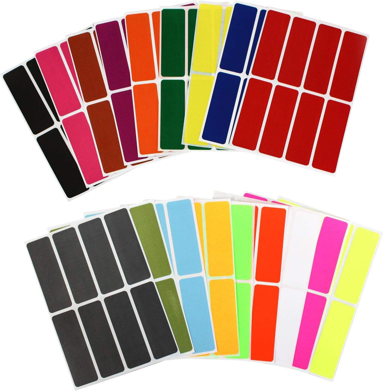 Royal Green Rectangular Coding Stickers 18 Coloured Write on Labels for Organizing Moving, & Mailing