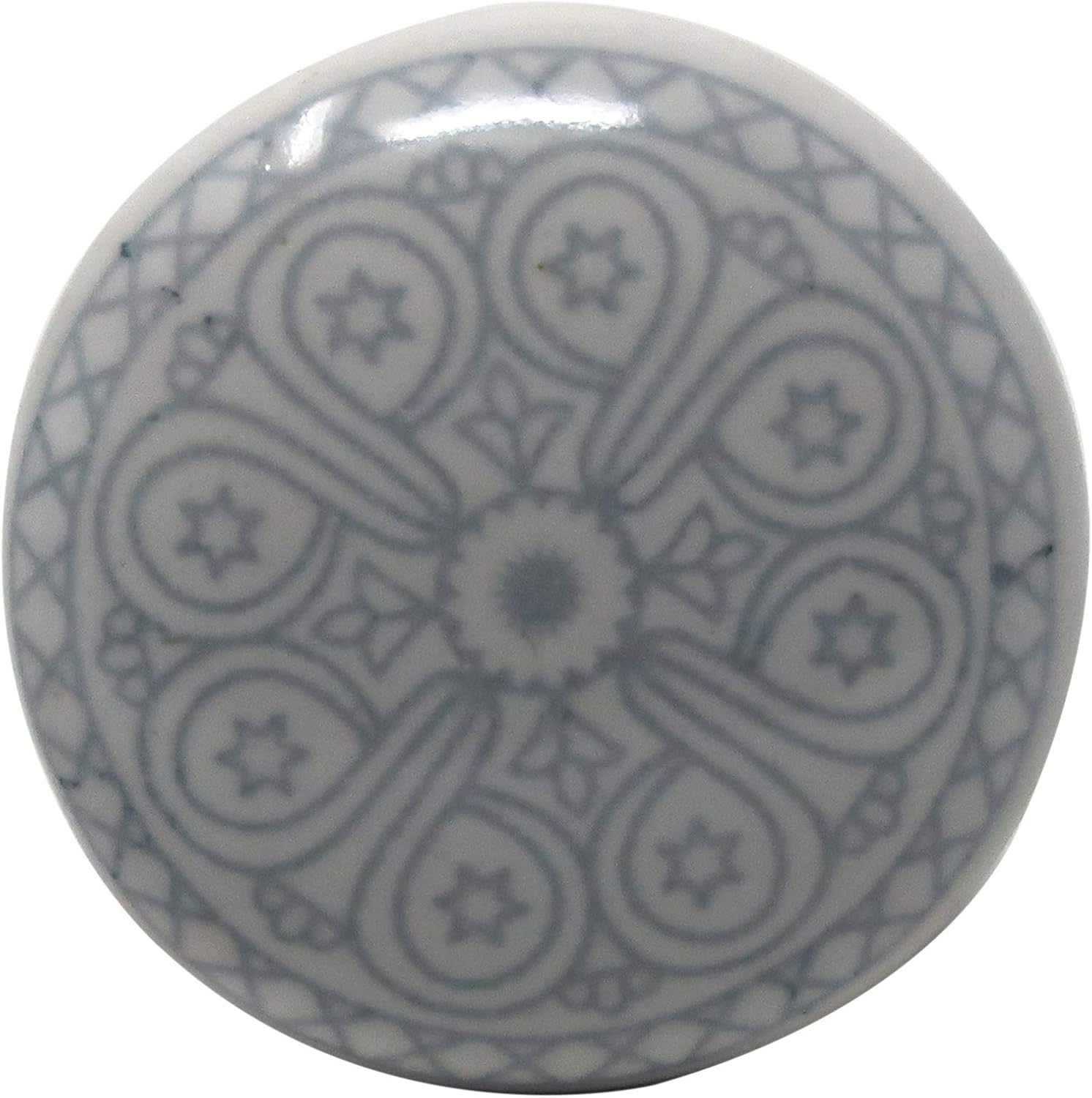 Ajuny Ceramic Knobs Printed Cupboard Door Drawer and Furniture Vintage Pulls for Kitchen Cabinets Bathroom Dresser Drawers Home and Office Pottery Decorative Knobs Set of 12 - Image 3