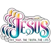 (3pcs) Jesus The Way The Truth The Life Sticker Christian Inspirational Quotes Bible Verse Vinyl Decal Stickers for Water Bottle Laptops Phone Case Car Kindles Hard Hat - 3x2.2