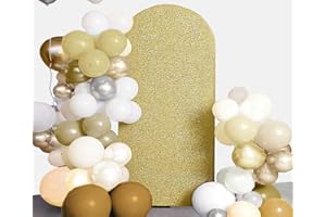 JFDYDM 6FT Double-Sided Glitter Gold Wedding Arch Cover, Gold 6FT Arch Backdrop Cover, Gold Arch Backdrop Cover, Chiara Backdrop Cover for Wedding Birthday Party Celebration Decoration