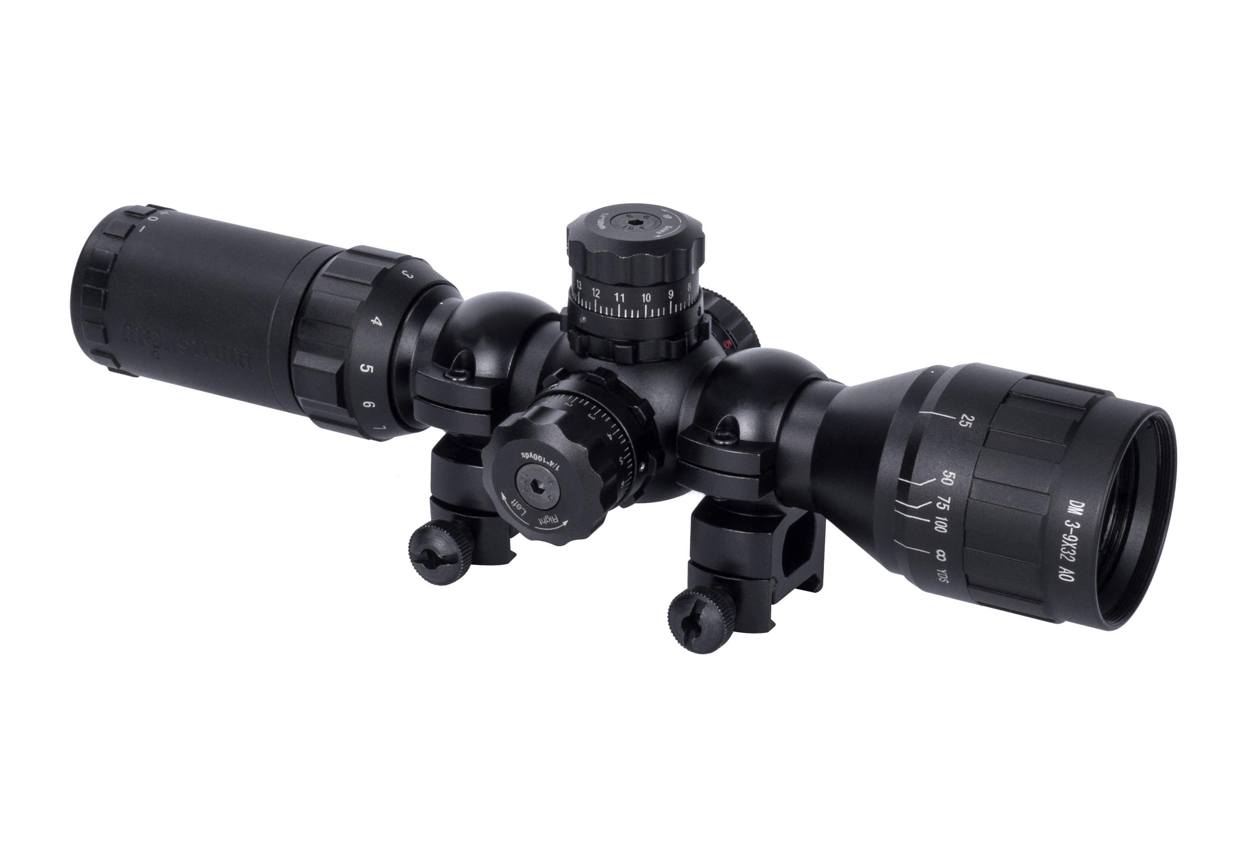 Monstrum Tactical 39x32 AO Rifle Scope with Illuminated Range Finder