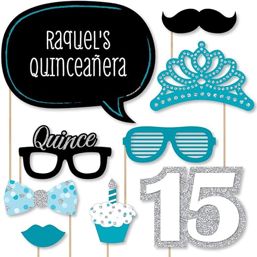 Amazon Com Custom Quinceanera Teal Birthday Party Photo Booth
