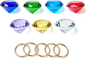 Nuovovoi 7 Color Acrylic Chaos Emeralds Diamond Gems 5 Gold Power Rings