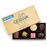 Godiva Gold Assorted Belgian Chocolate Gift Box, Gourmet, 8 Pc | Belgian dark, milk &amp; white chocolate, Pralines, ganaches &amp; caramels, Kosher, Iconic gold box, Great for gifting