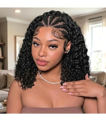Amazon.com : FANCEE Full Lace Box Braid Wig with Baby Hair  display picture 2