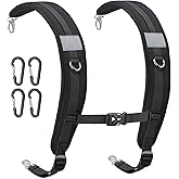 Pitozer Backpack Straps Paded Shoulder Strap Replacement for bag/beachchair | Backpack Shoulder Strap for bags Clip On Strap Replacement Beachchair Carrying Strap Adjustable with Metal/Plastic Clips
