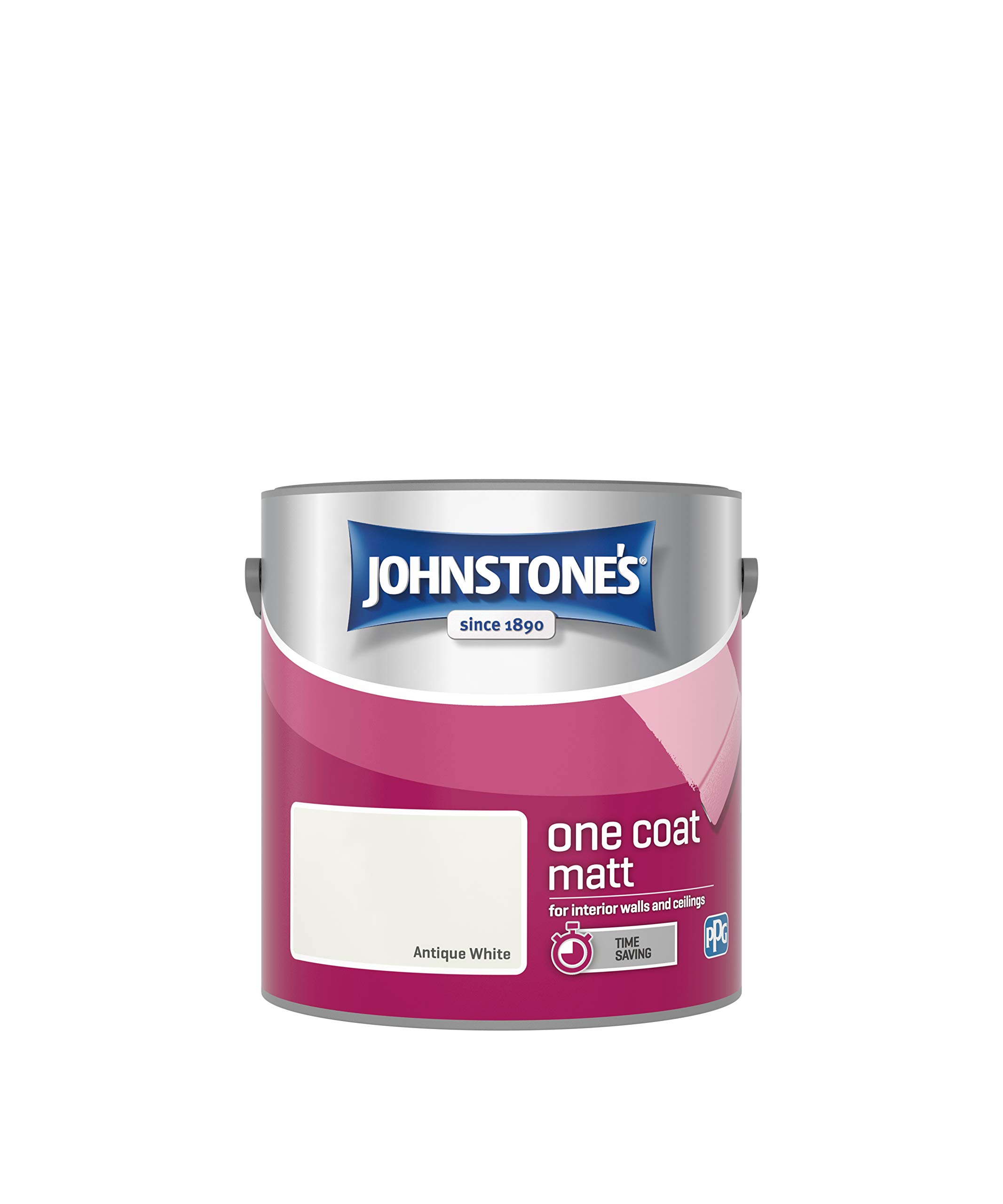 Johnstone's One Coat Matt Emulsion Paint - Antique White 2.5L