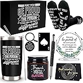 MAIAGO 9 Pieces Employee Appreciation Gift Set, Best Coworker Gifts, Thank You Gifts with 20 Oz Tumbler Scented Candle Socks Keychain Inspirational Acrylic Sign for Coworkers Employee Farewell Teacher