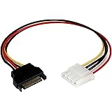 StarTech.com 12in SATA to LP4 Power Cable Adapter F/M - SATA to LP4 Power Adapter - SATA Female to LP4 Male Power Cable - 12 