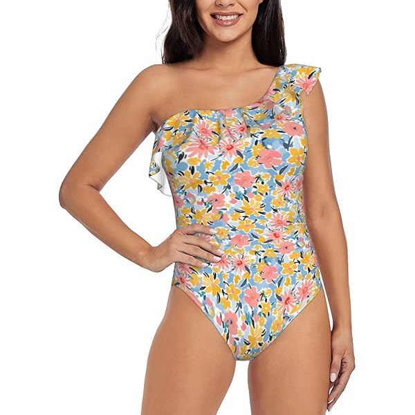 Pevtufa Floral Ditsy Print Womens One Piece Swimsuits One
