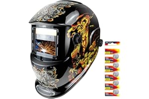 JustHot Welding Helmet Auto Darkening Welding Hood Solar Powered True Color Welding Mask 4/9-13 Adjustable Shade for Tig Mig Arc Weld Plasma Cut Grinding (JH-HD23)