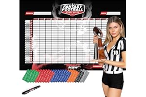 2024-2025 Fantasy Football All in Kit - Draft Now Ultimate Fantasy Football Kit- Draft Board Kit, 14 Inch Trophy, and Last Place Sash