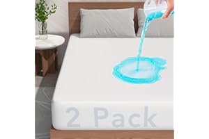 Full Size Mattress Protector 2 Pack Waterproof Mattress Cover Soft Breathable Noiseless Full Mattress Pad Cover Quilted Fitte