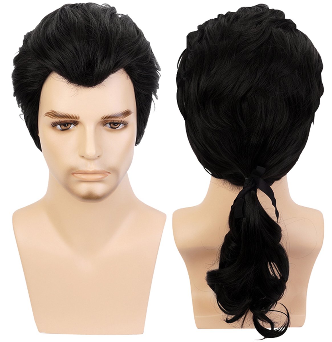 Cfalaicos Men's/Boy's Black Wave Braid Cosplay Wig
