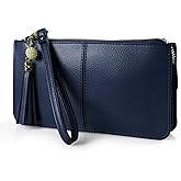 befen Genuine Leather Wristlet Clutch for Women Ultra-Slim Ladies Credit Card Holder Wallet Purses with RFID Protection