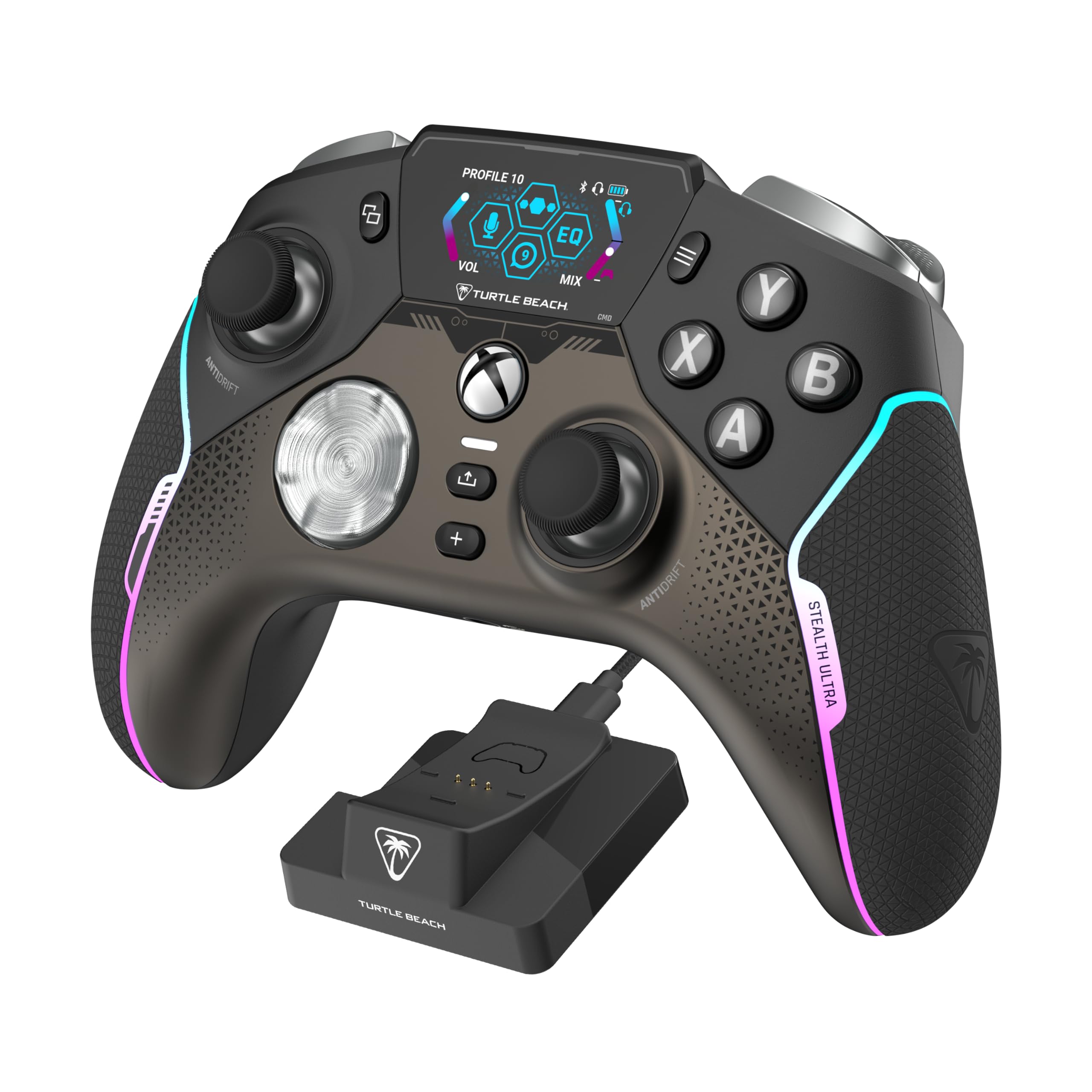 Turtle Beach Stealth Ultra High-Performance Wireless Gaming Controller Licensed for Xbox Series X|S, Xbox One, Windows PC, Android - LED Dashboard, Dock, RGB Lighting, 30-Hr Battery, Bluetooth, Black