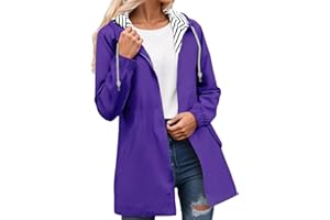 Women Spring Jacket Long Lightweight Waterproof Rain Coats Plus Size Windbreakers Raincoat Outdoor Travel Hooded Jacket