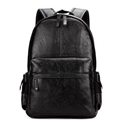 Kenox Vintage PU Leather Laptop Backpack Black Bahrain Ubuy