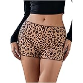 SOLY HUX Womens Cheetah Print Micro Shorts Leopard Y2k Mini Rave Outfits Chocolate Brown X-Large