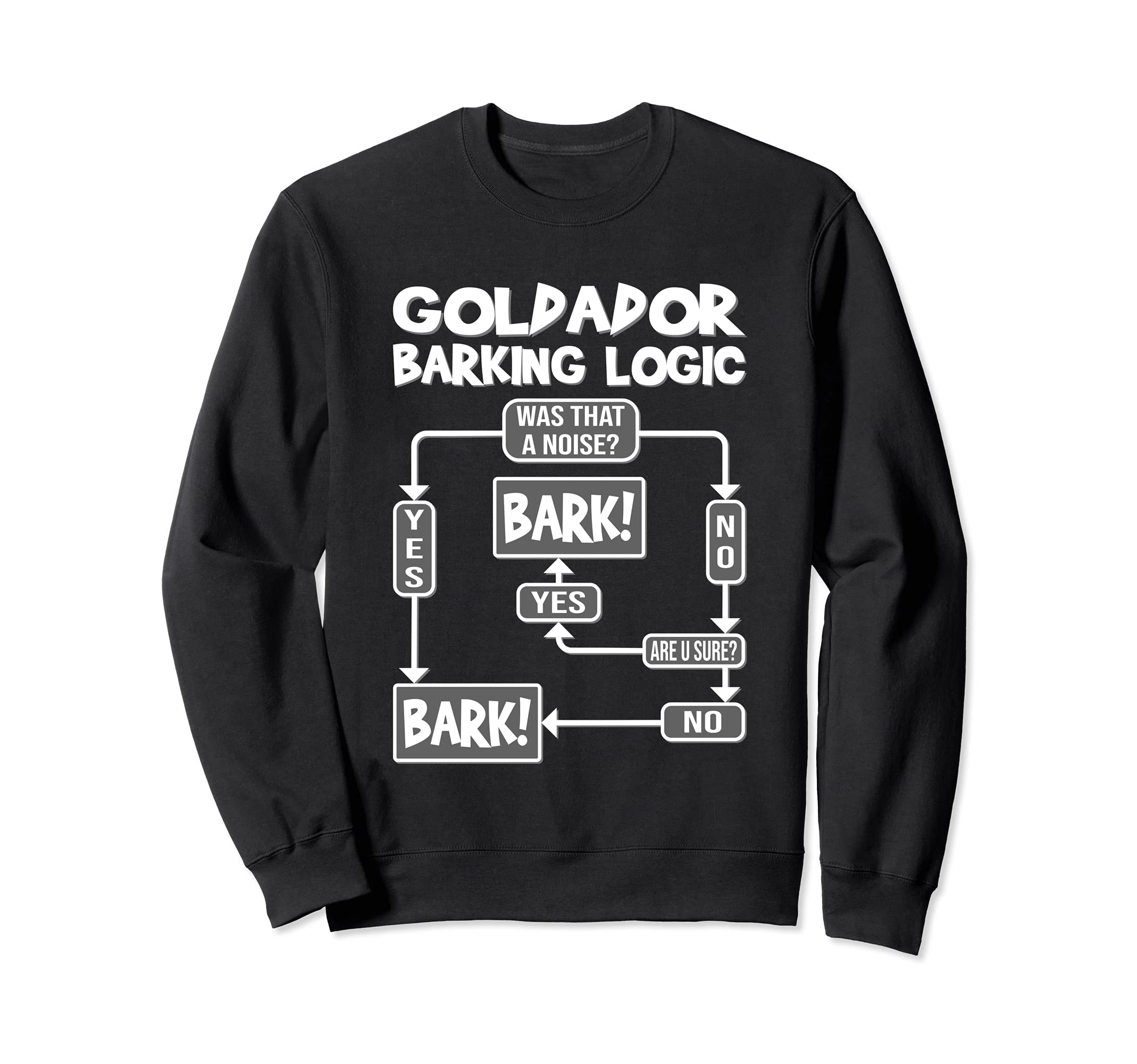 Dog Barking Logic, funny dog gift idea, Funny Goldador Sweatshirt