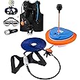 3 Hours Scuba Diving Ventilator System with Mask Mount, Diving Equipment Diving Toys Floating Air Pump/Tank with 10M Telescopic Pipe & Breathing Regulator 57 Liters/min for Underwater Snorkeling