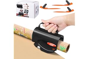 BEYONDTRADE Wrapping Paper Roll Cutter 1pc Gift Wrap Cutter Tool with Handle 3 Replaceable Blade for Birthday Thanksgiving Christmas Sliding Black