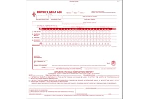 J. J. KELLER & ASSOCIATES, INC. 2-in-1 Driver Daily Log Book 5-pk. with Simplified Driver Vehicle Inspection Report - Book Format, 2-Ply Carbonless, No Recap, 8.25" x 8.5", 31 Sets of Forms Per Book - J. J. Keller & Associates