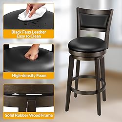 PrimeZone Swivel Bar Stools Set of 4, 26 Inch