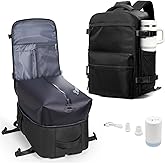 VECAVE Vacuum Travel Backpack with Pump for Women, Personal Item Carry on Backpacks Flight Approved for Men,Laptop Waterproof Work Compression bags Casual Daypack(Black)