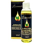 LuxeMocha Skin Brightening Body Oil - with Collagen, Glutathione, Almond Oil & Vitamin E |Evens Out Skin Tone, Reduces Fine Lines, Wrinkles and Dark Spots 125ml/4.2 fl Oz Bottle