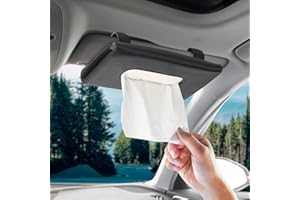 BANCHELLE Car Tissue Holder Visor, Tissue Dispenser, Box Holder for Auto, Napkin Holder PU Leather for Car Sun Visor Seat Bac
