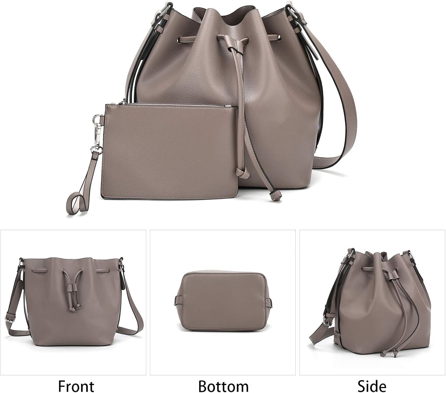 grey over the shoulder handbag