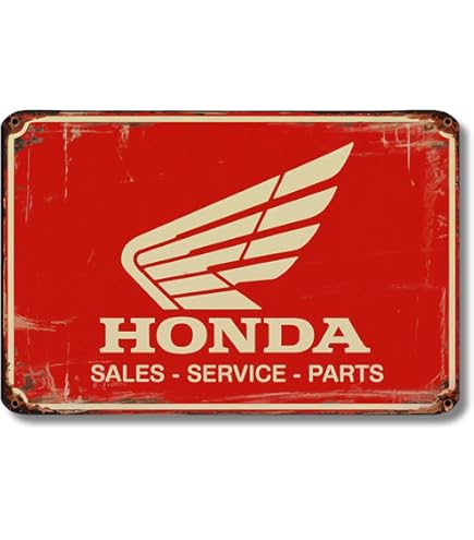 Nostalgic-Art Metalen Retro Bord, Honda MC – Logo Evolution – Geschenkidee voor motorfans, van metaal, Vintage ontwerp voor decoratie, 30 x 40 cm