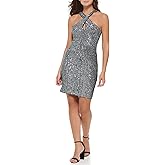 Guess Womens Sequin Mesh Cross Over Bodice Top Mini