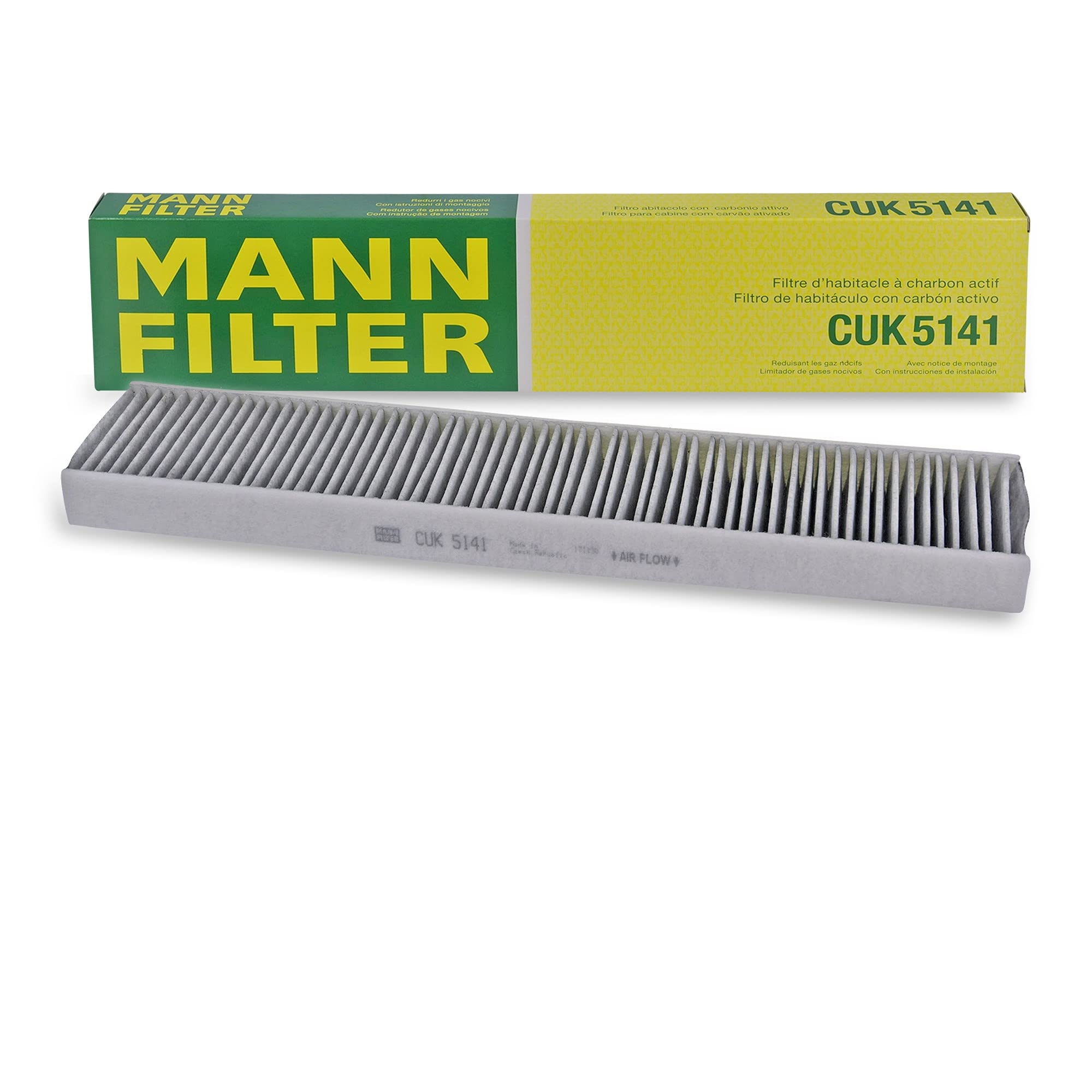 MANN-FILTER CUK 5141 Cabin Air Filter - Pollen Filter with Activated Carbon - for Cars + Transporters