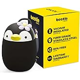asobu Bestie Foodie Kids Insulated Food Jar – Cute Character Lunch Container for Children, BPA-Free Stainless Steel, Leakproof & Vacuum Sealed, Keeps Food Hot or Cold, Easy to Clean, 16oz