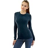 AmélieBoutik Women Crewneck Raglan Long Sleeve Cable Knit Sweater