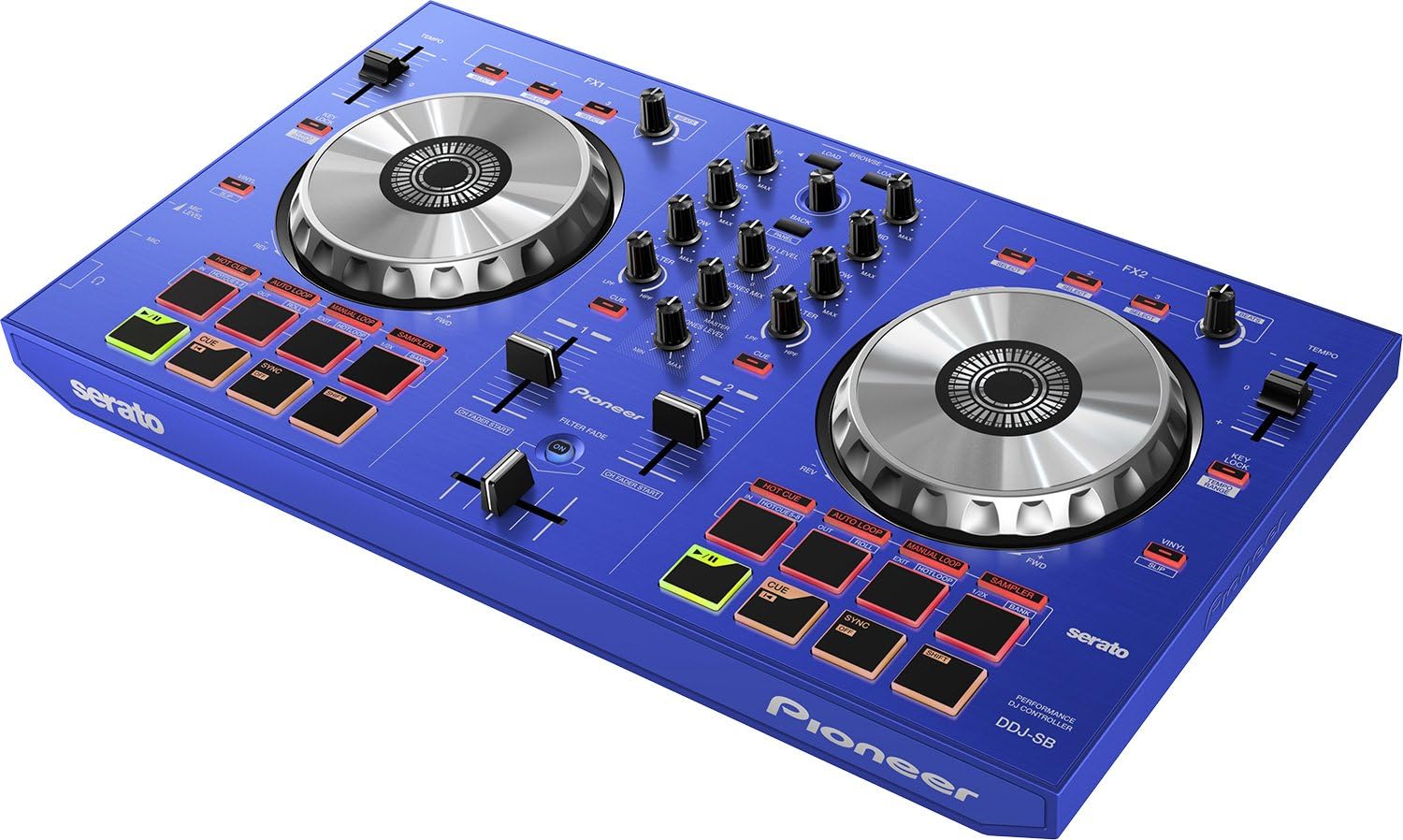 Amazon Com Pioneer Ddj Sb L 2 Channel For Dj Serato Consolle Blu Blue Musical Instruments