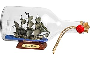 SAILINGSTORY Pirate Ship in a Bottle Sailing Ship Model Nautical Decoration Black Pearl