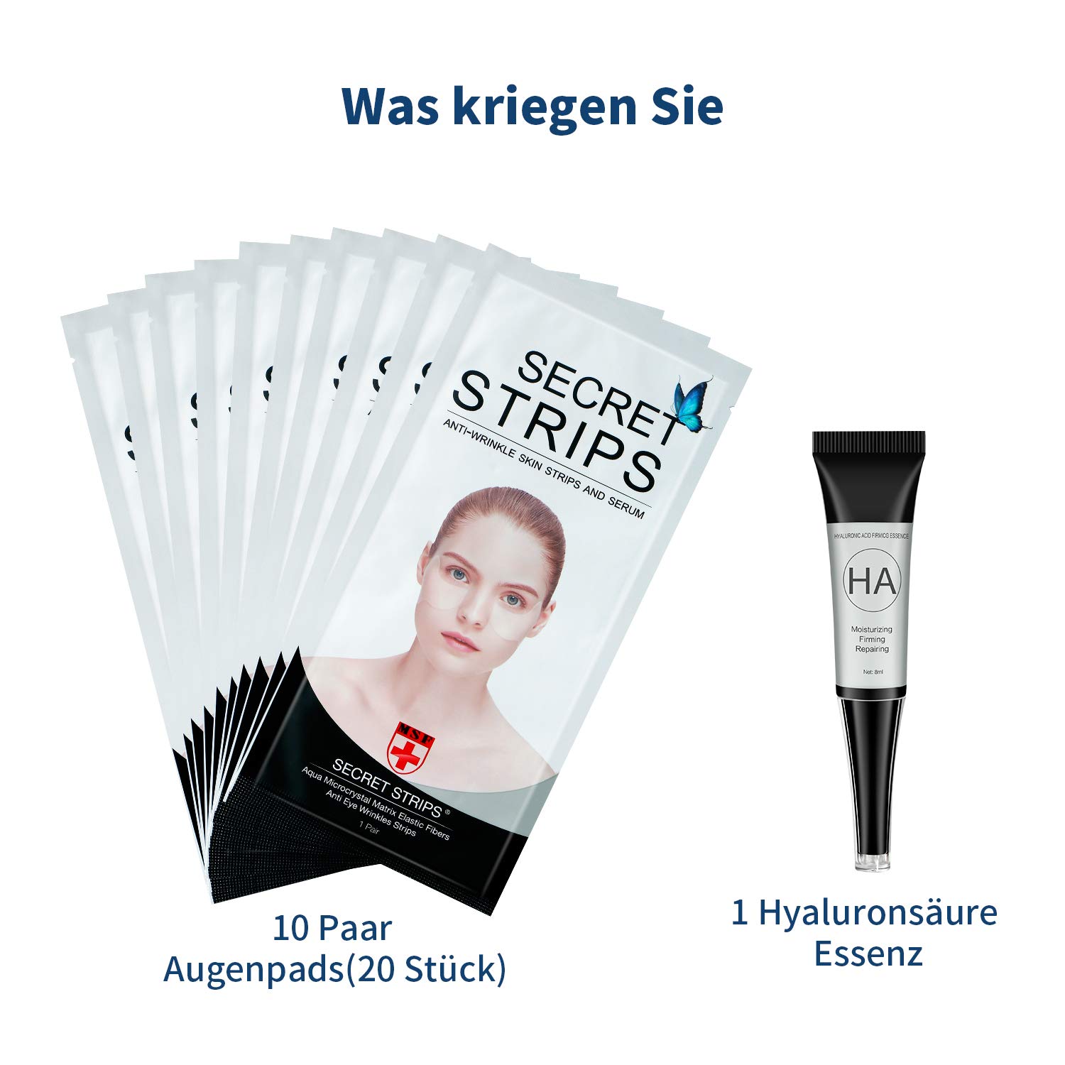 Augenpads,Anti Aging Pads,Kollagen Augenmaske mit Hyaluronsäure, Aloe Vera und Traubenkernextrakt,Anti Falten,gegen Augenringe und Tränensäcke,ideal für Augenpflege