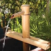 Bamboo Accents 12" Adjustable Bamboo Fountain Kit with Pump &ndash; Classic Zen Water Feature for Bowls, Basins, Water Gardens &amp; Patio Decor, Indoor/Outdoor (Container Not Included)