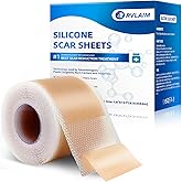 Rvlaim Silicone Scar Sheets, Silicone Scar Tape(1.8” x 157” Roll 4M), Silicone Scar Sheets for Surgical Scars, Keloid Bump Removal, Stretch Marks Removal, C-Section, Burn et