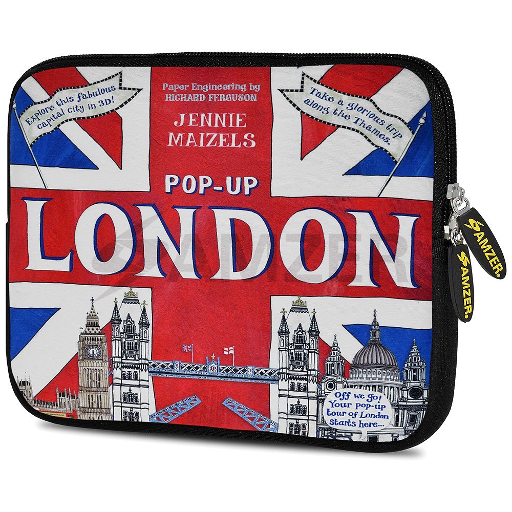 Amzer London Flag Design Neoprene Soft Sleeve for Up to 7.75 inch Tablet