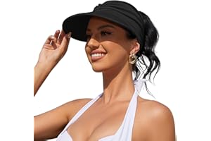 AMMIKO Womens Sun Visor Hat Wide Brim Summer Sun Hats UPF 50+ UV Protection Beach Hats Foldable Golf Visor for Women