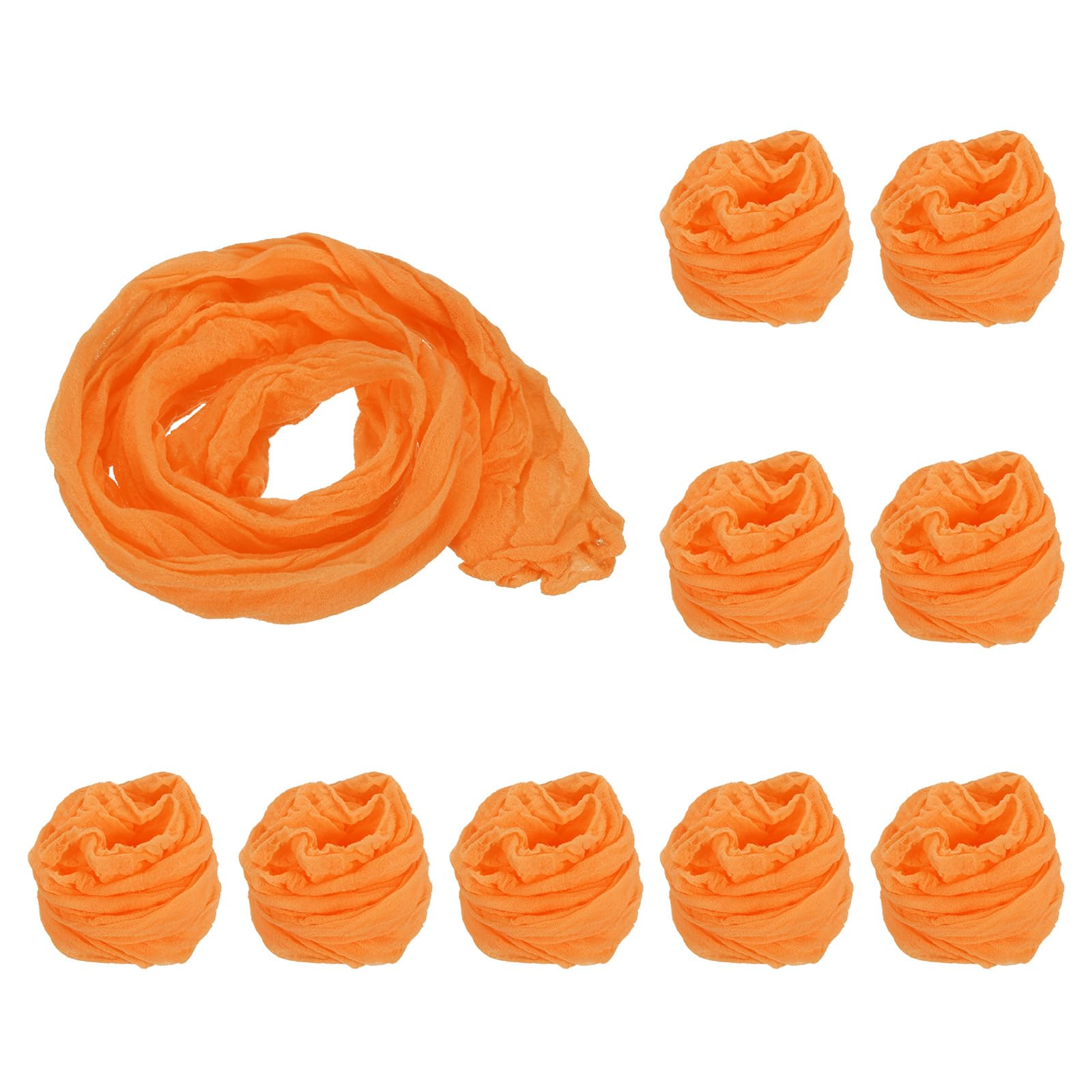 PATIKIL Nylon Stockings DIY Flower, 10Pcs Stocking Flower Fabric Material Tensile Silk Stocking Flowers for DIY Flower Making Wedding Crafts Home Decoration, Orange