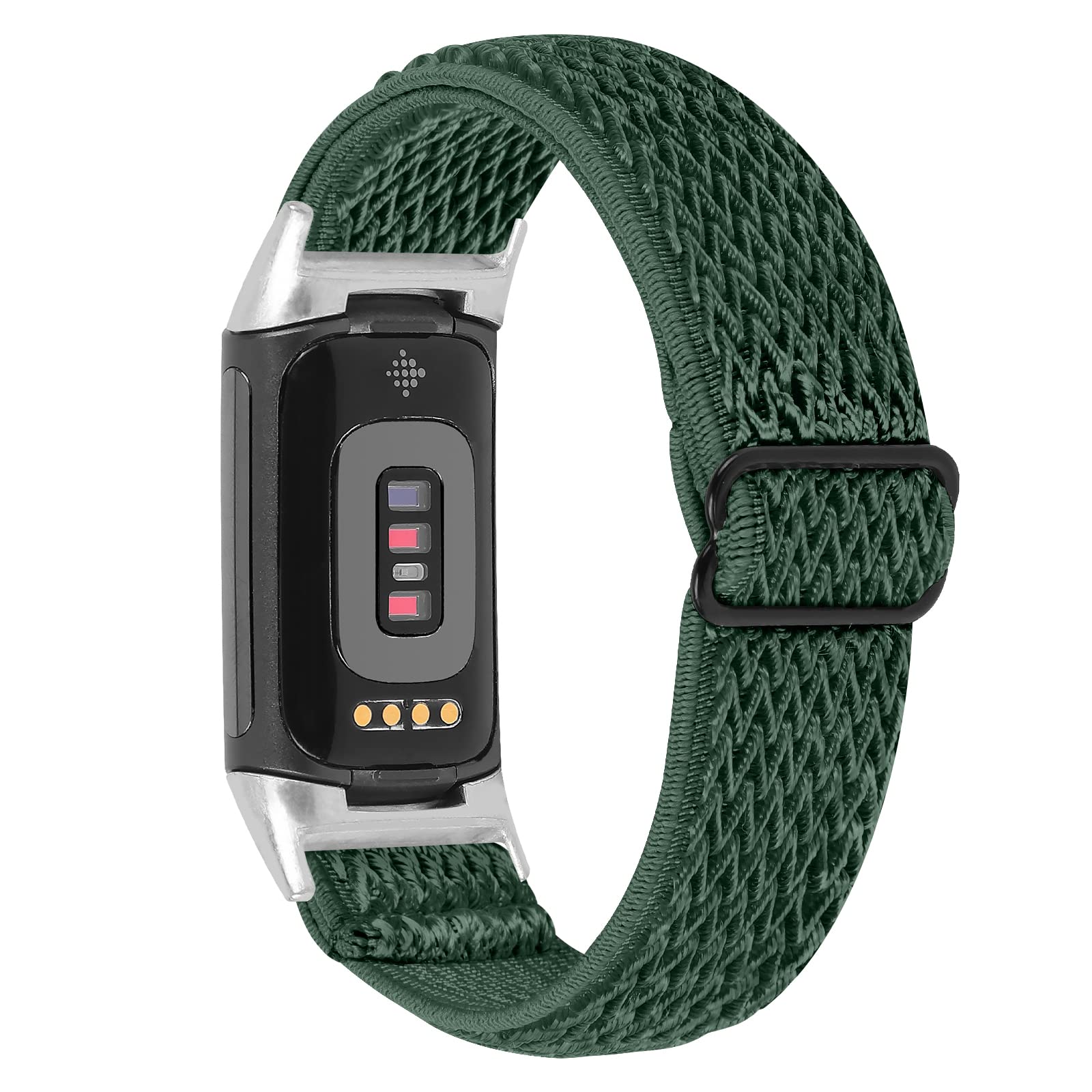 Gimuk Nylon Strap Compatible with Fitbit Charge 5 Strap, Women Men Soft Sport Breathable Replacement Strap Adjustable Wristband Bracelet for Charge 5 Small Large (Army Green) — image 1